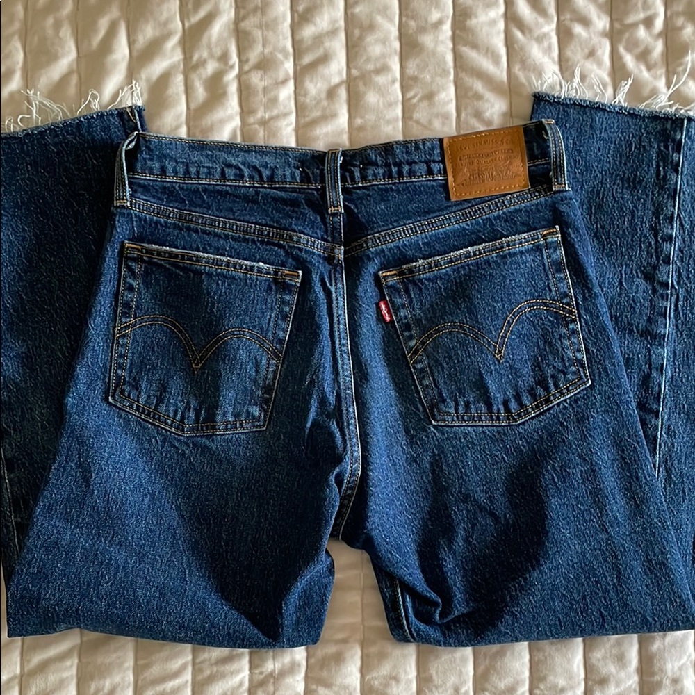 Levi's Straight Leg Jeans in Dark Blue Denim